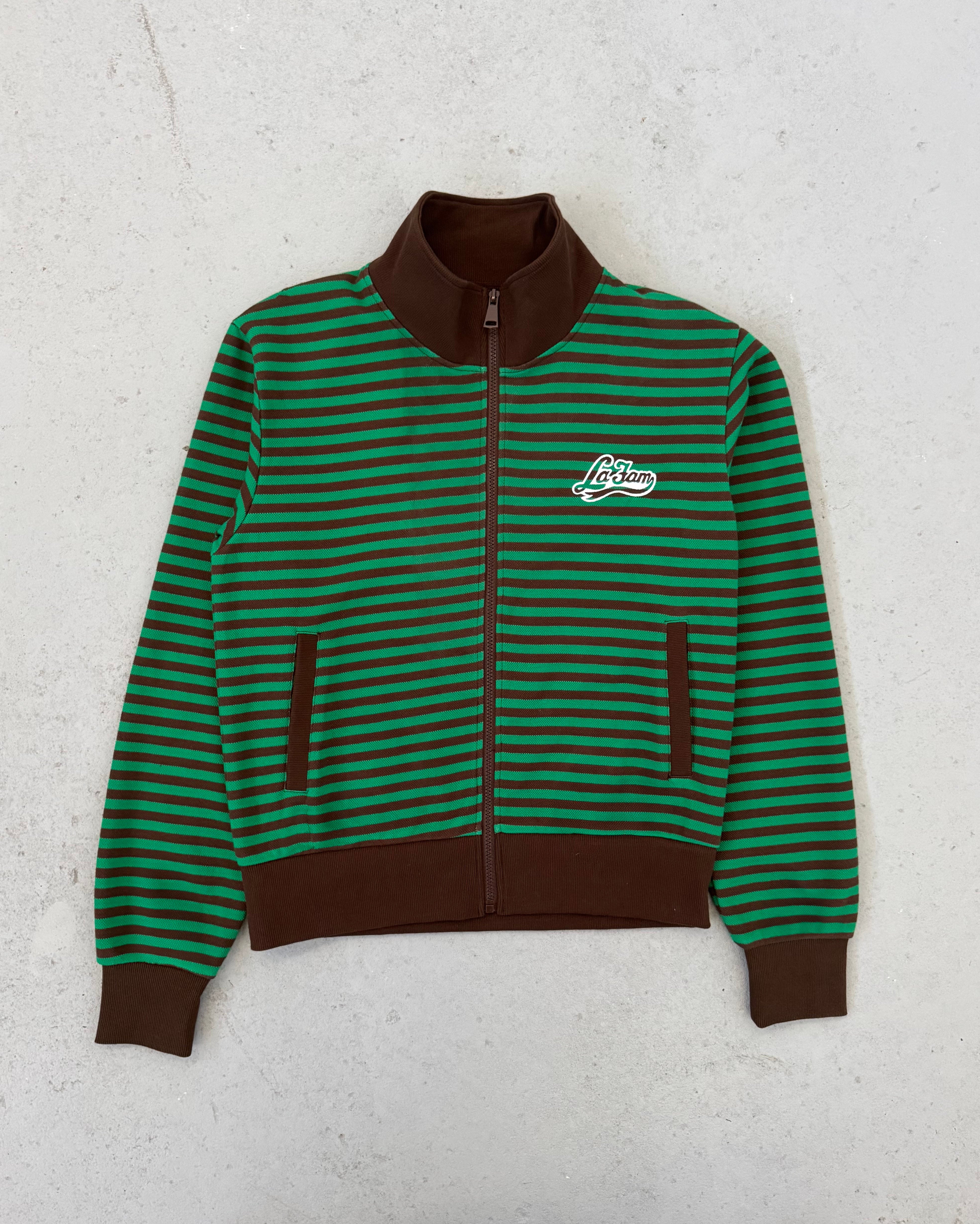 striped zipper green/brown – La Fam