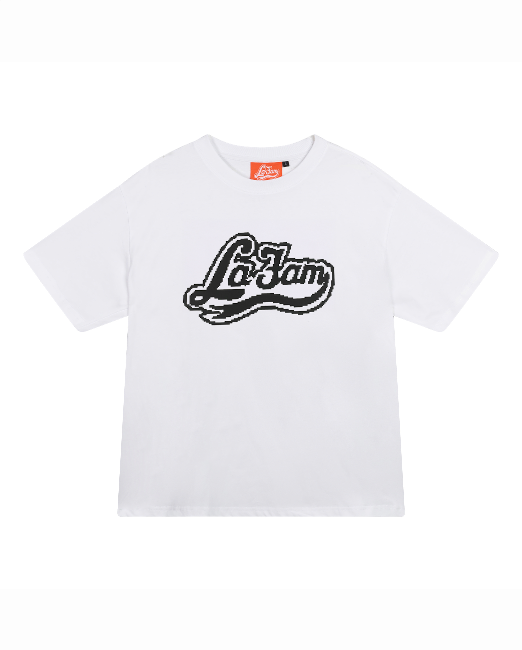 white pixel logo tee – La Fam