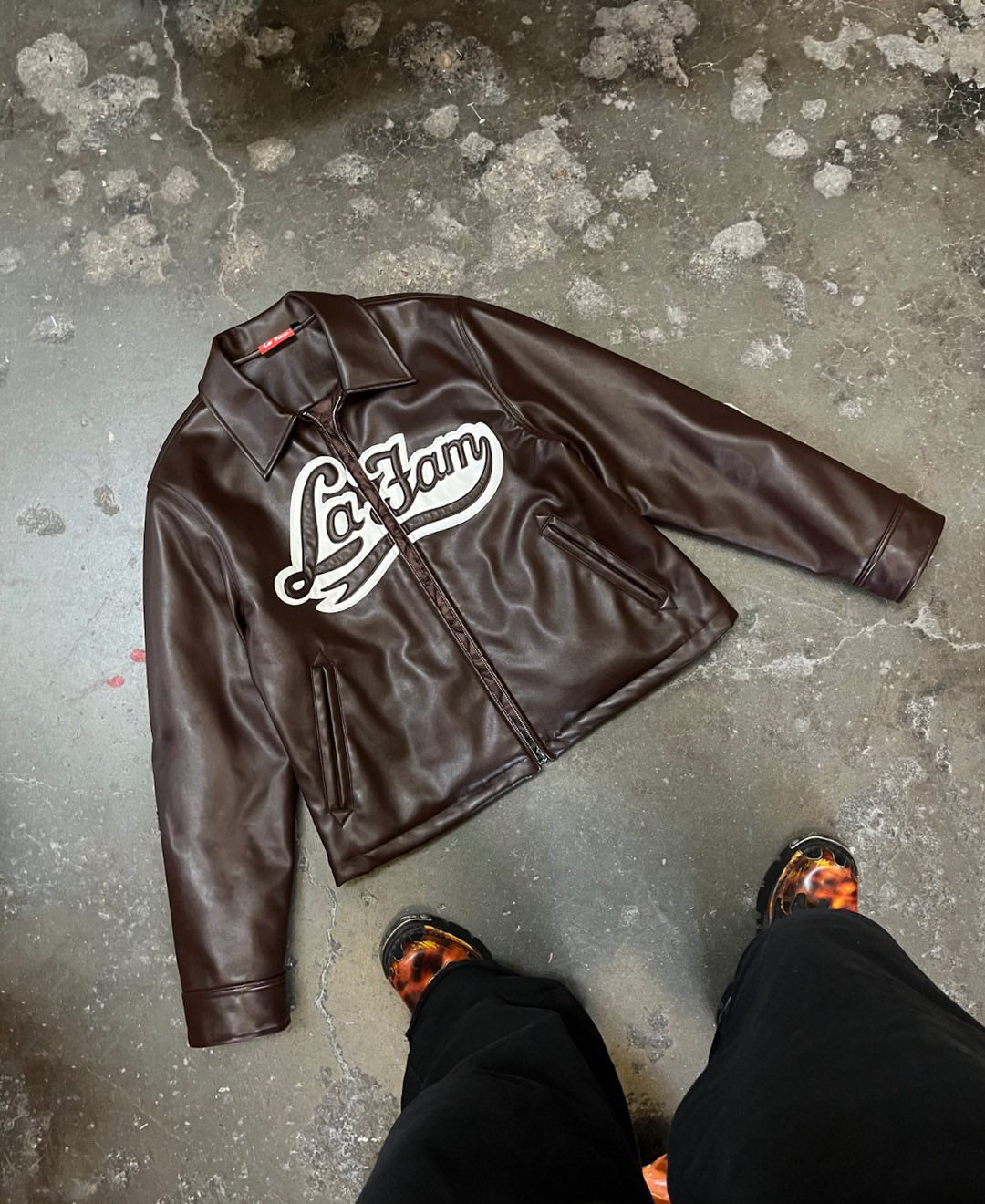 Brown all leather jacket