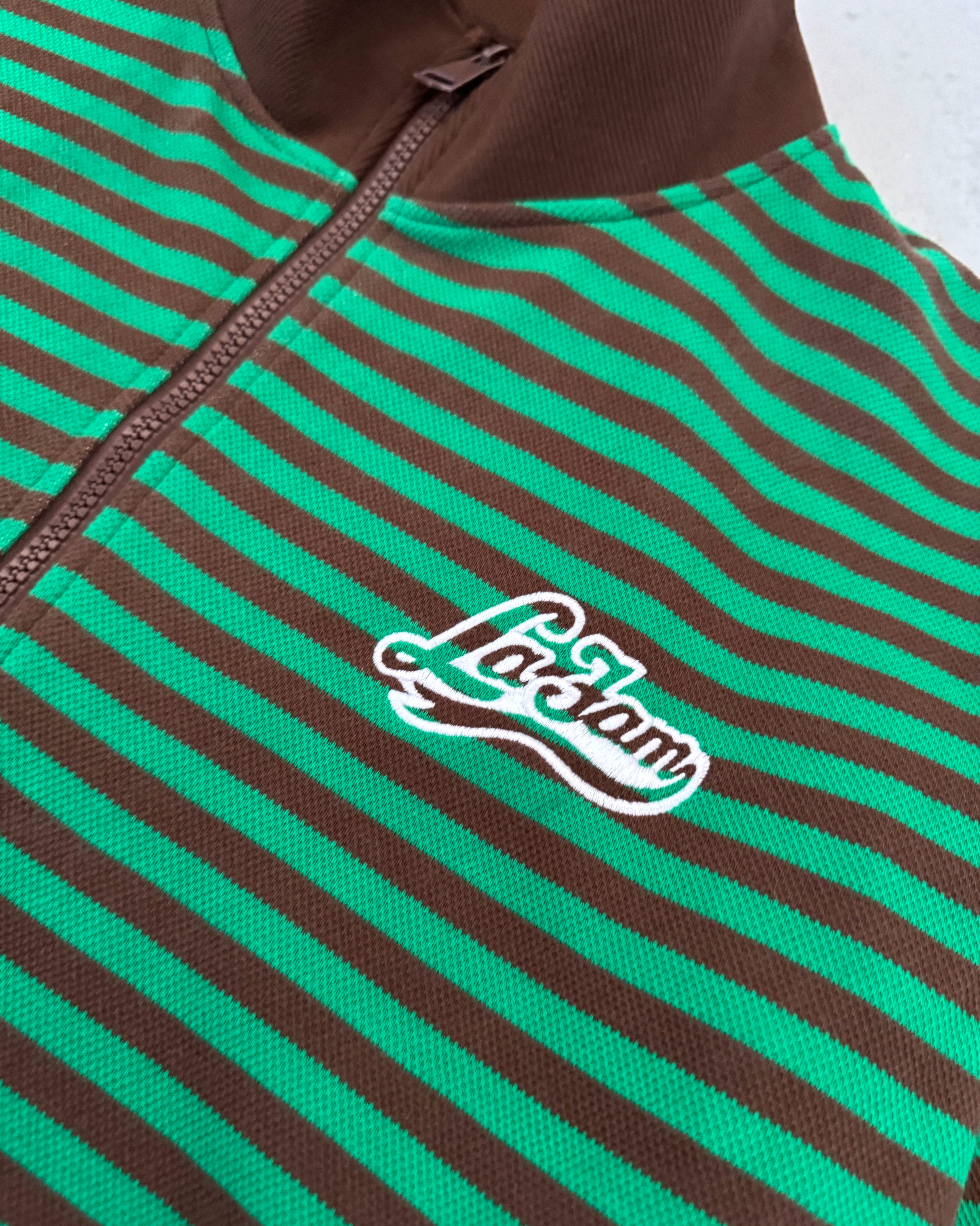 striped zipper green/brown – La Fam
