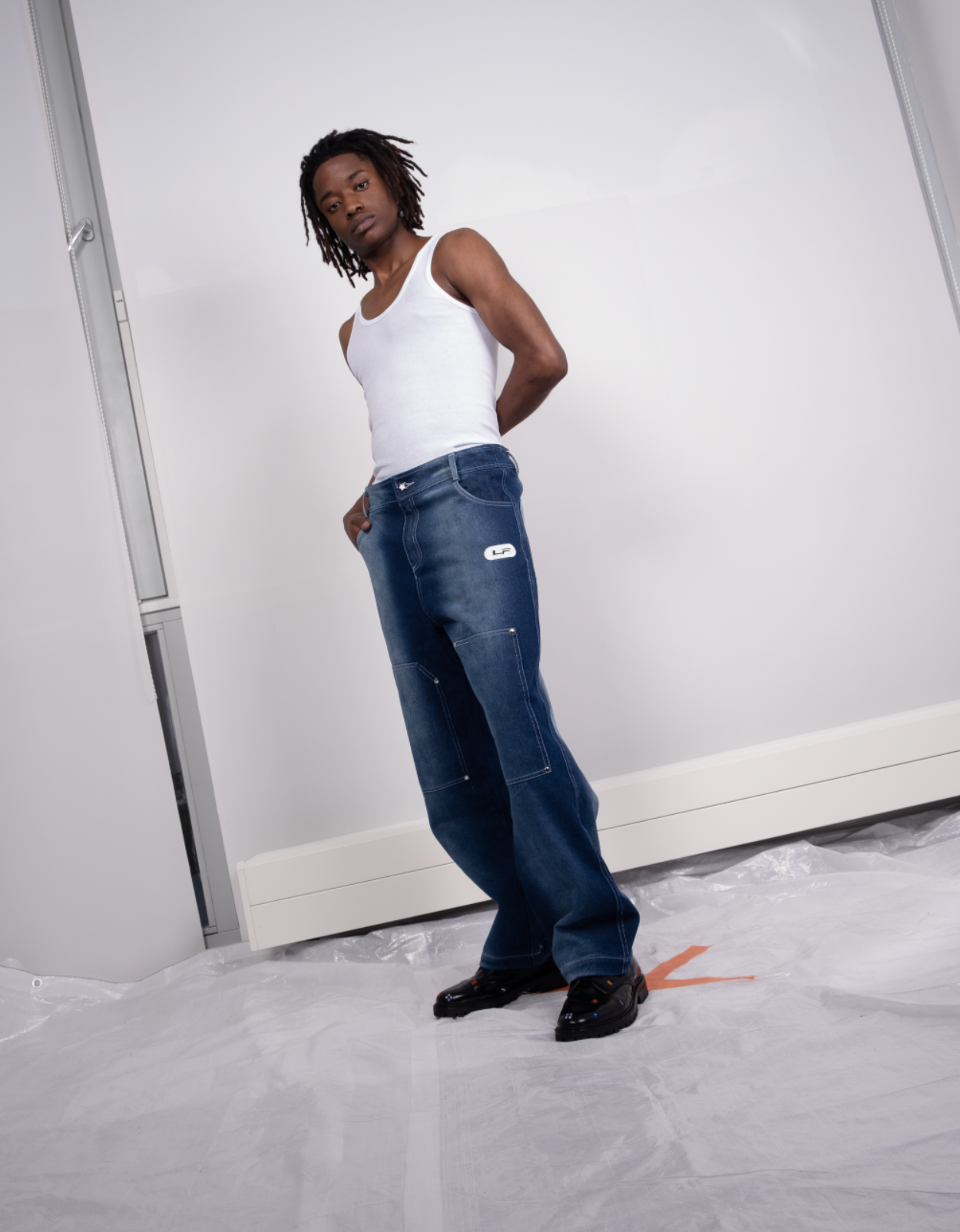 BLUE DOUBLE KNEE JEANS