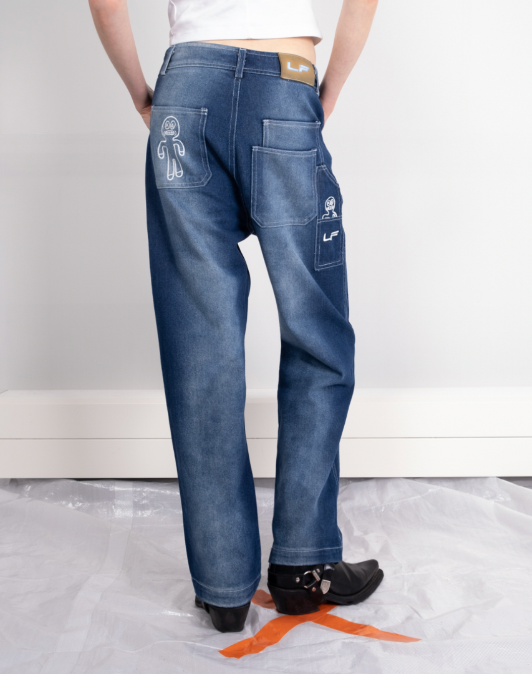 BLUE DOUBLE KNEE JEANS