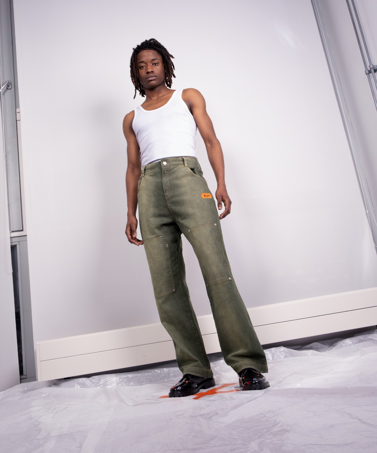 GREEN DOUBLE KNEE JEANS