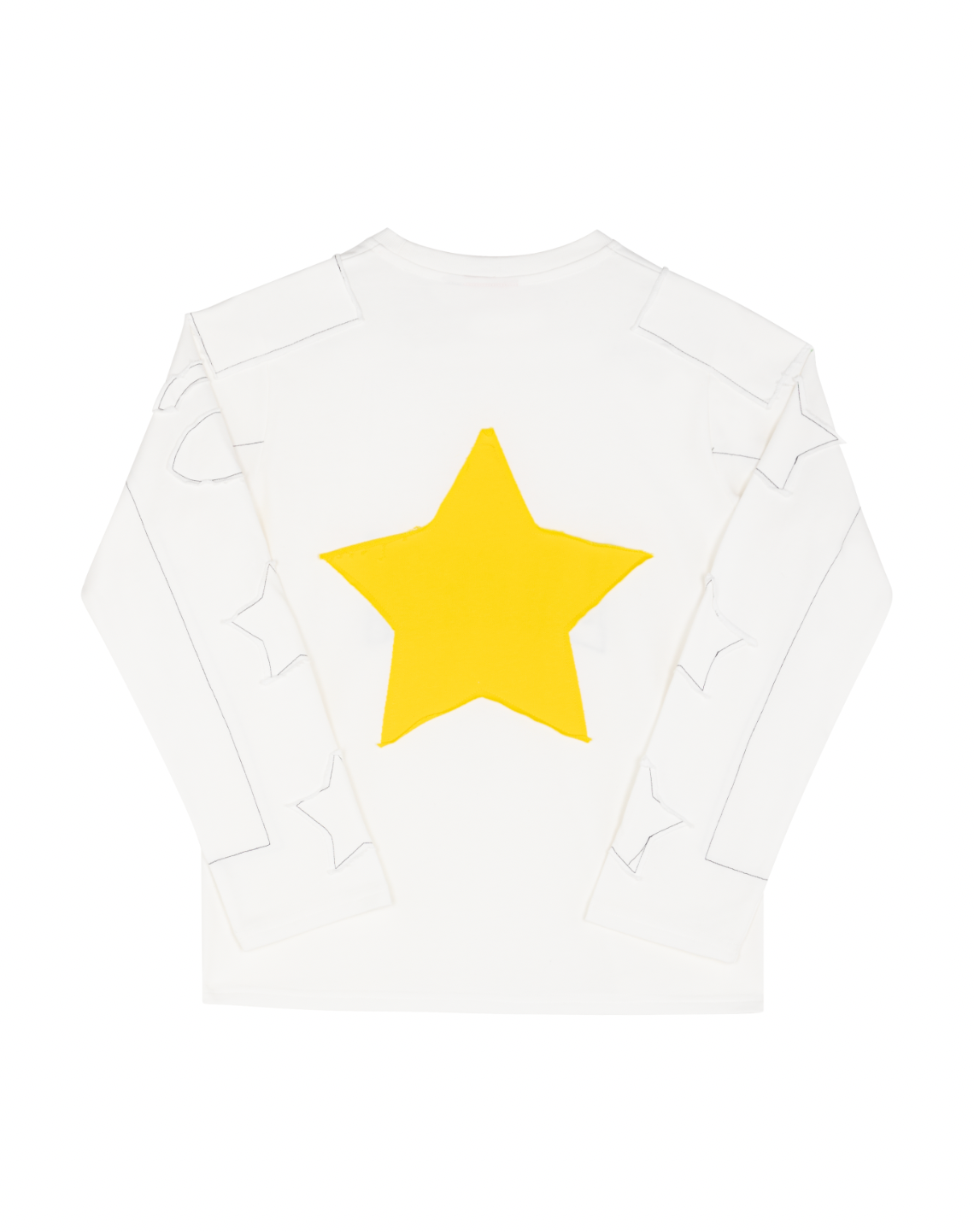 DISTRESSED STAR LONGSLEEVE WHITE