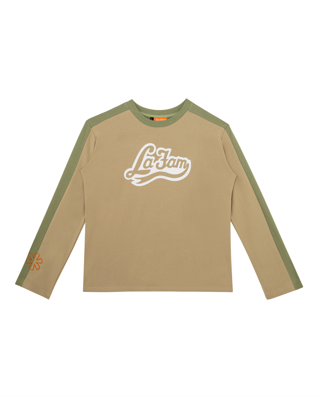 TWO-TONE LOGO LONG SLEEVE BEIGE/GREEN