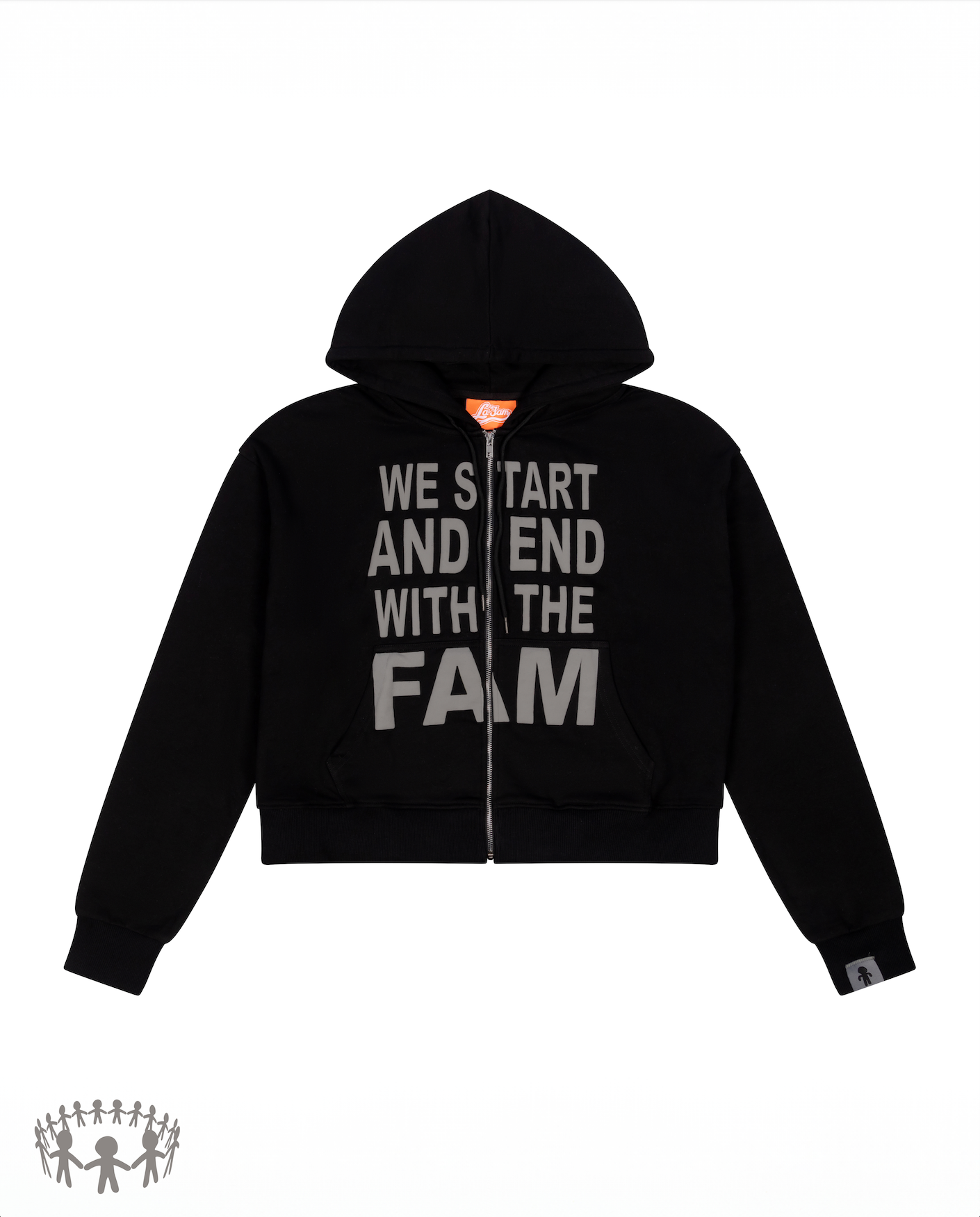 WE START AND END WITH THE FAM zipper  Black - Gray