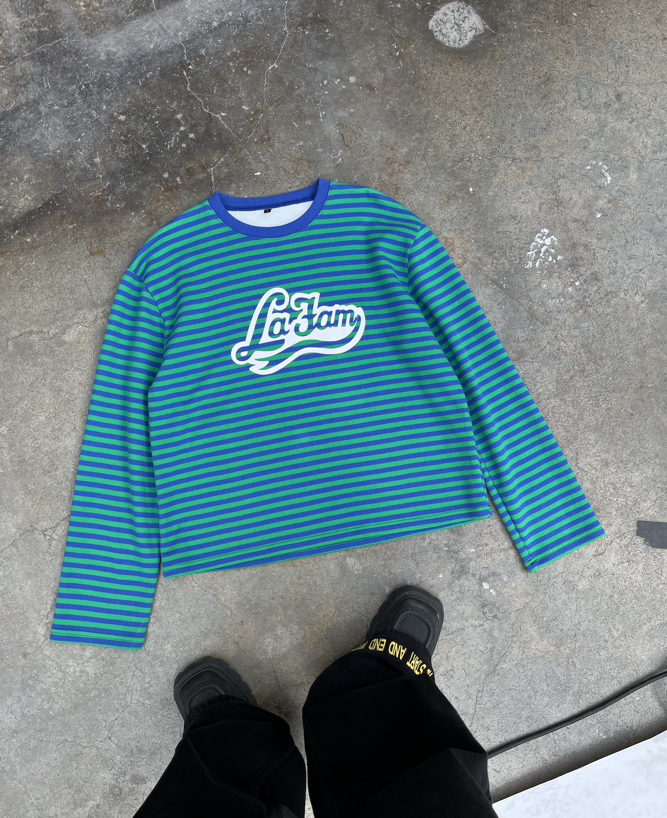 STRIPED LA FAM LONGSLEEVE blue/green