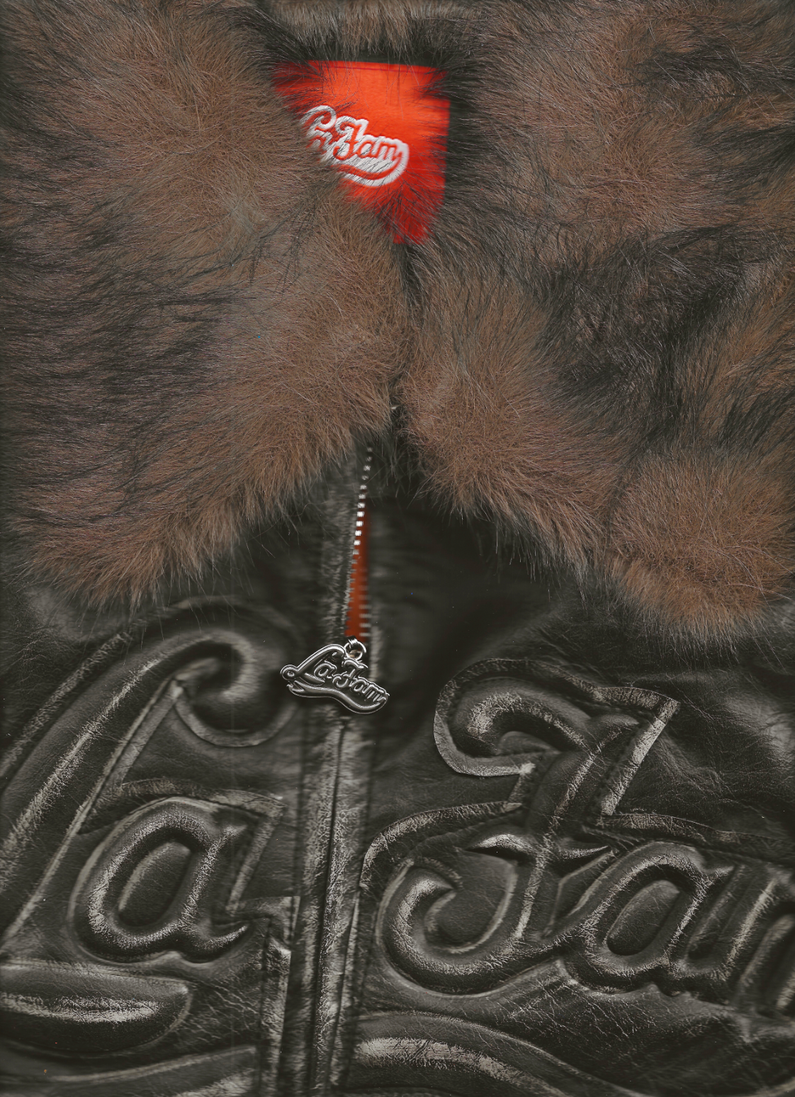 black distressed fur jacket – La Fam