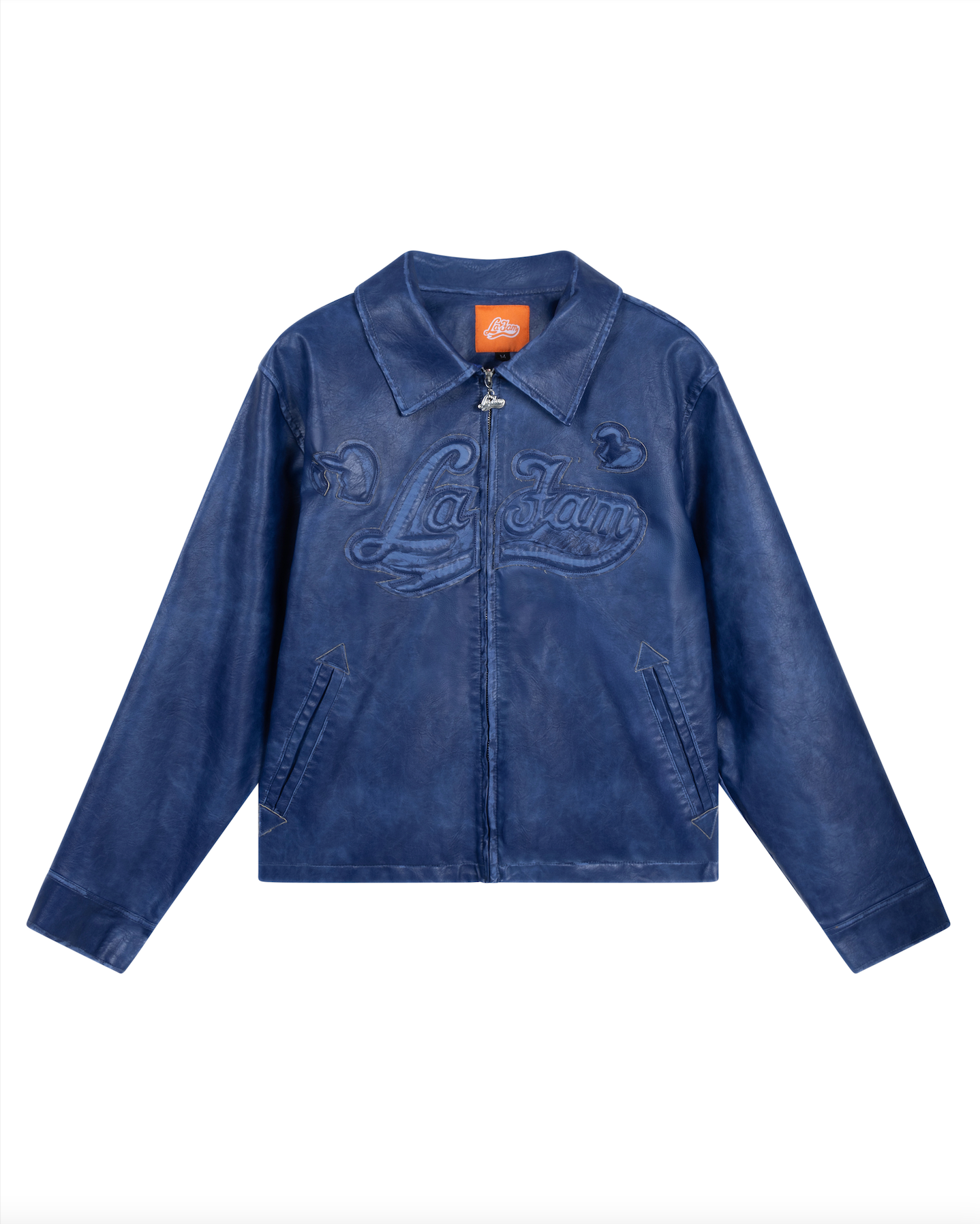 blue distressed jacket