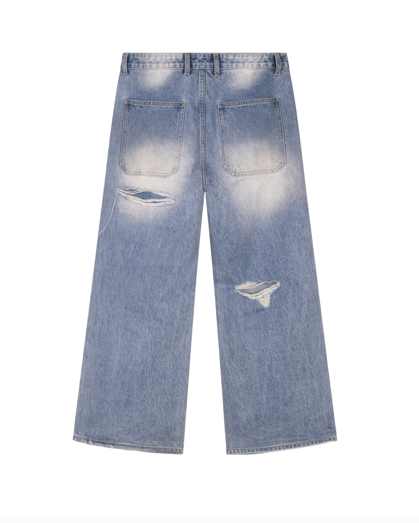 teared up denim jeans