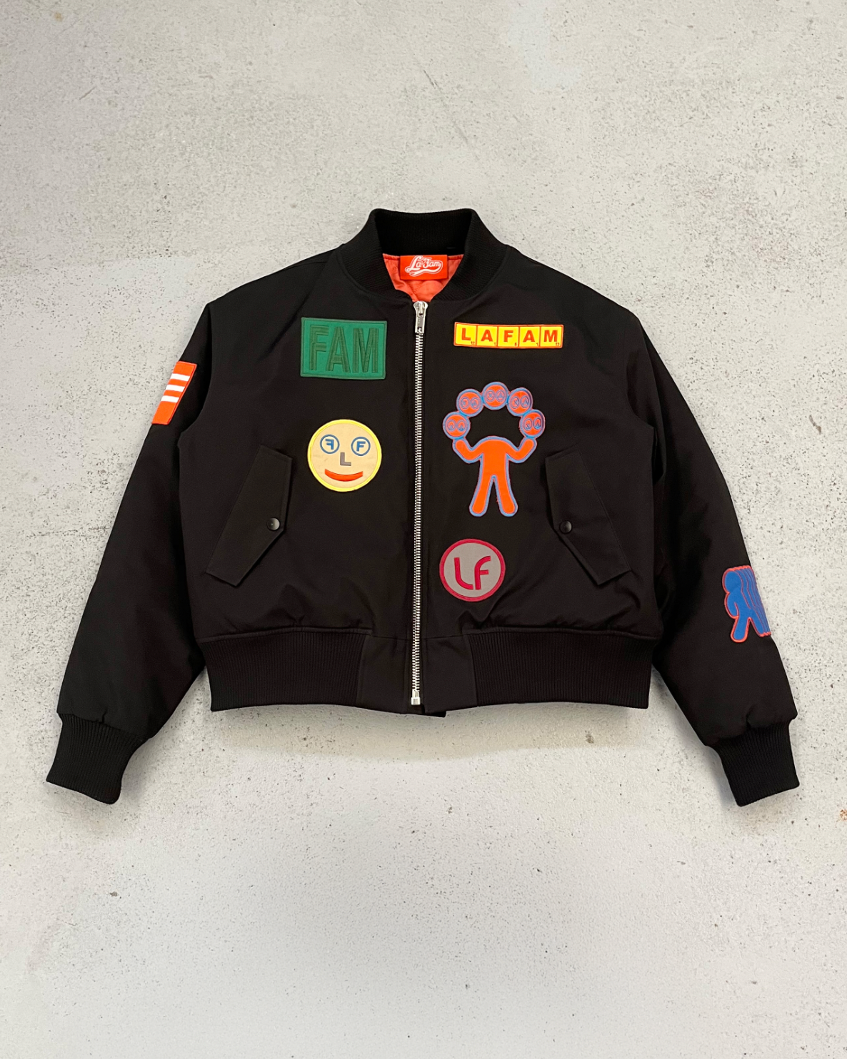 Patched up bomber jacket