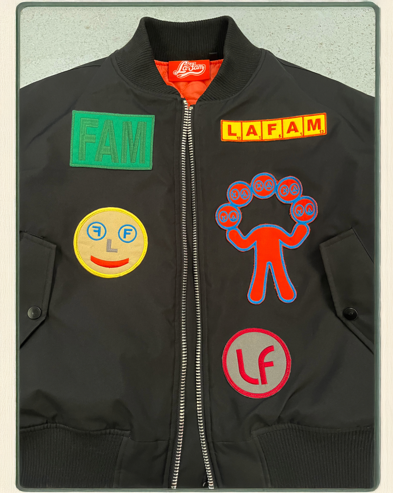 Patched up bomber jacket – La Fam