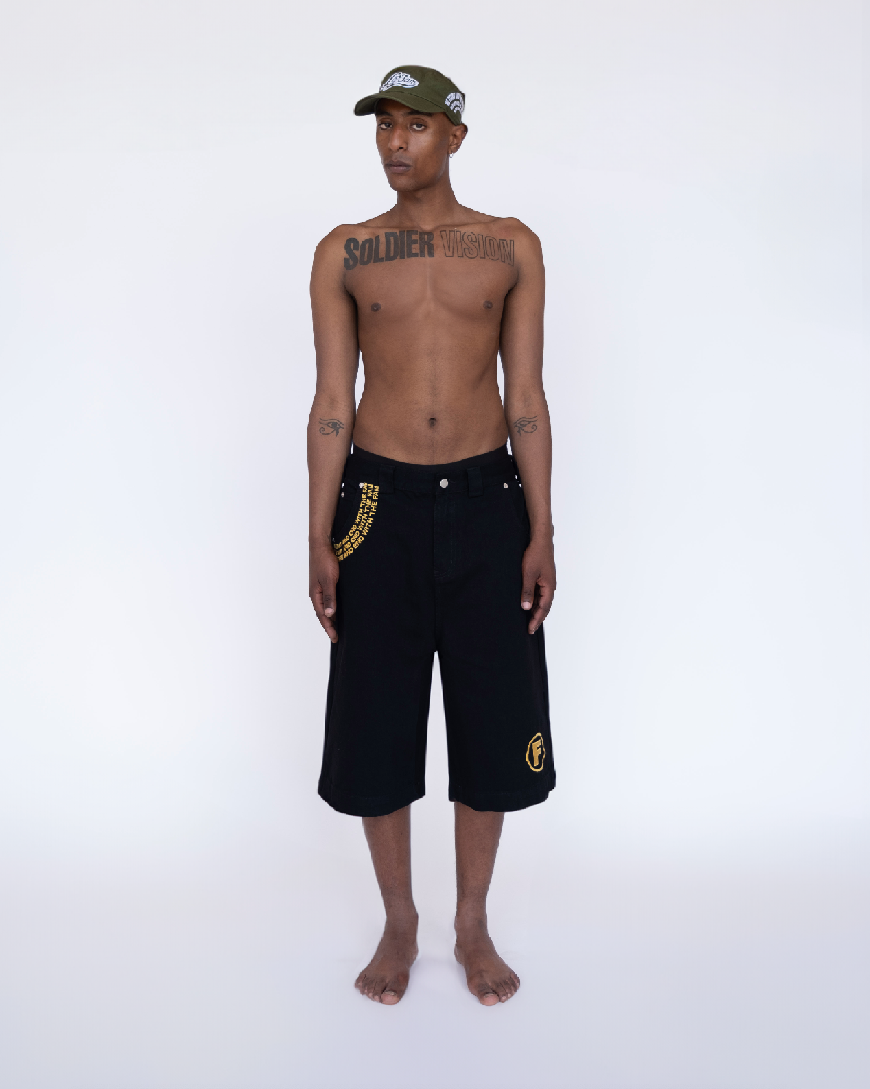 F shorts black/yellow