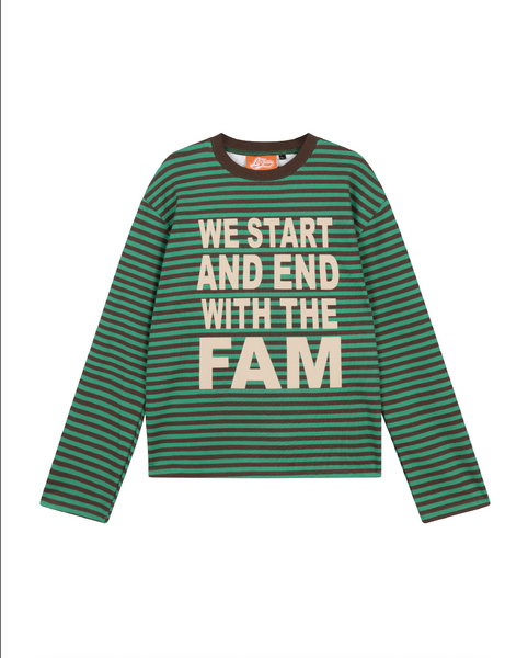 striped wsaewtf longsleeve green/brown – La Fam