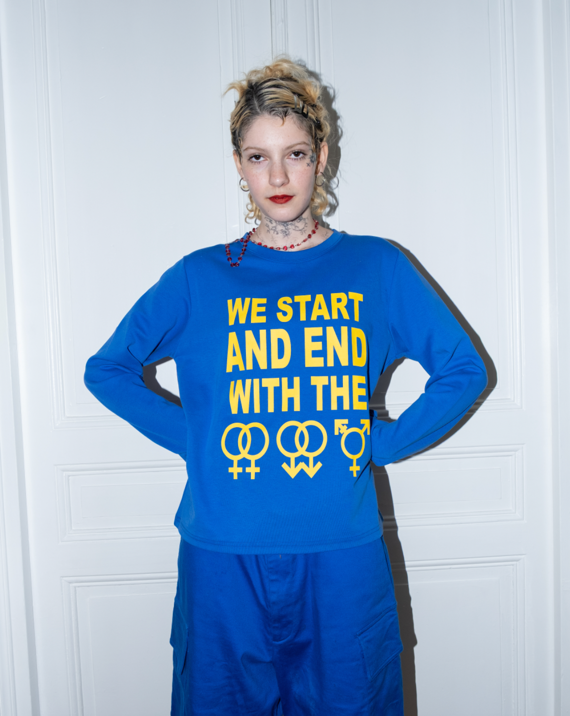 we start and end with the lgbtqia+ blue/yellow