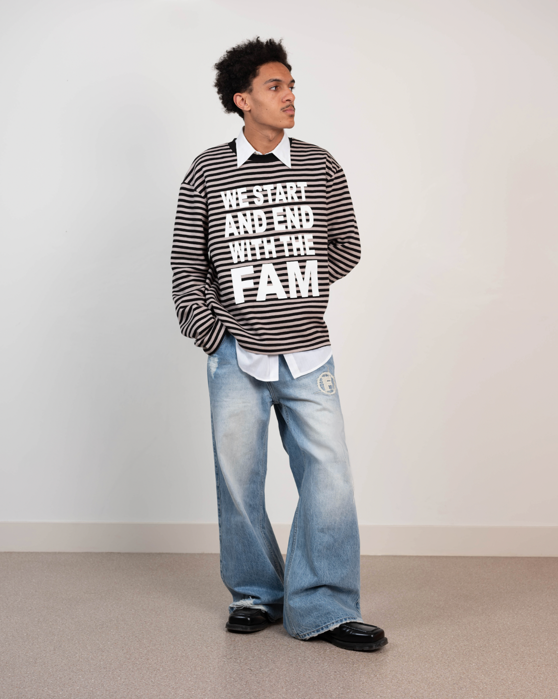 teared up denim jeans