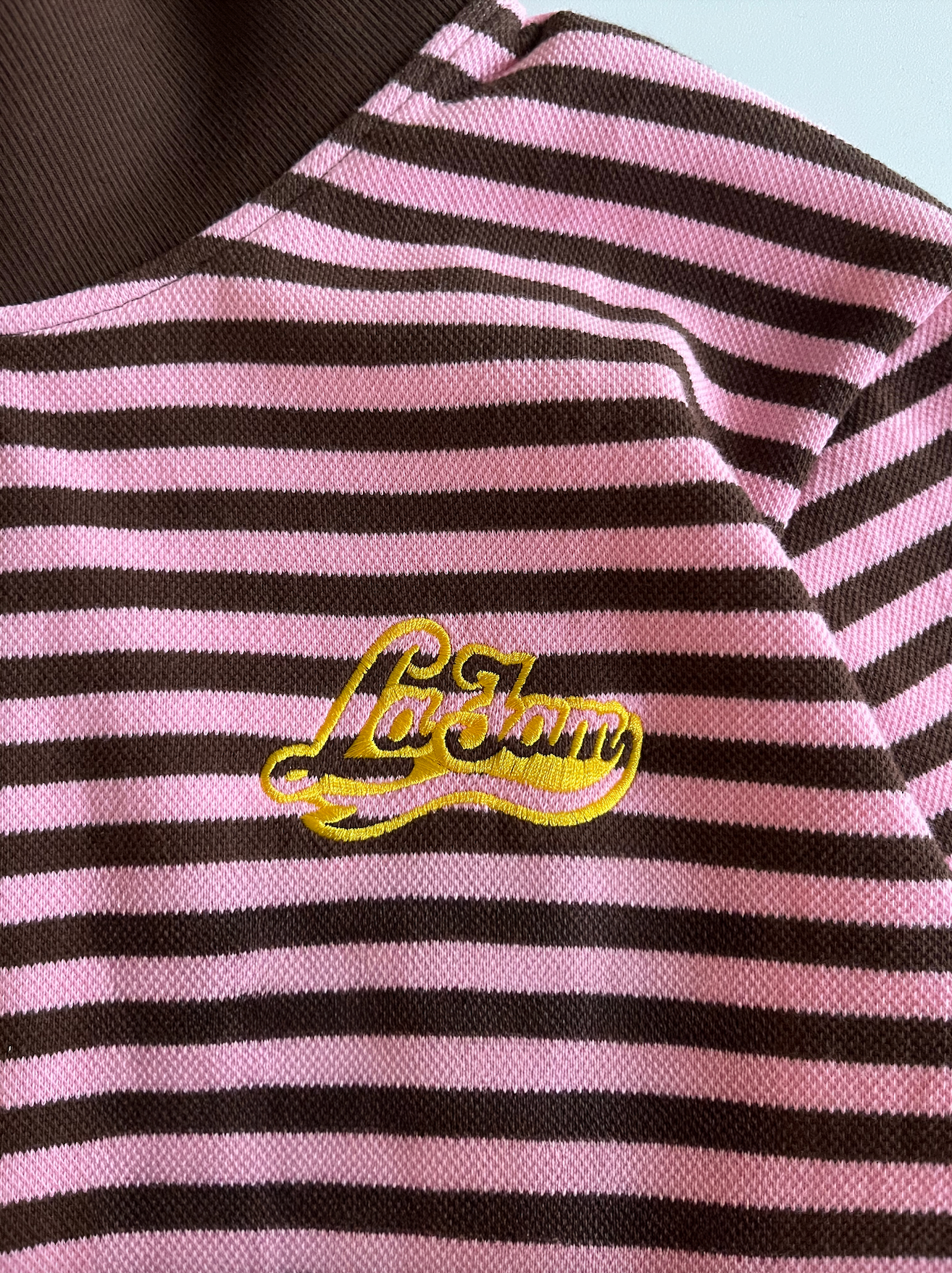 striped zipper pink/brown – La Fam
