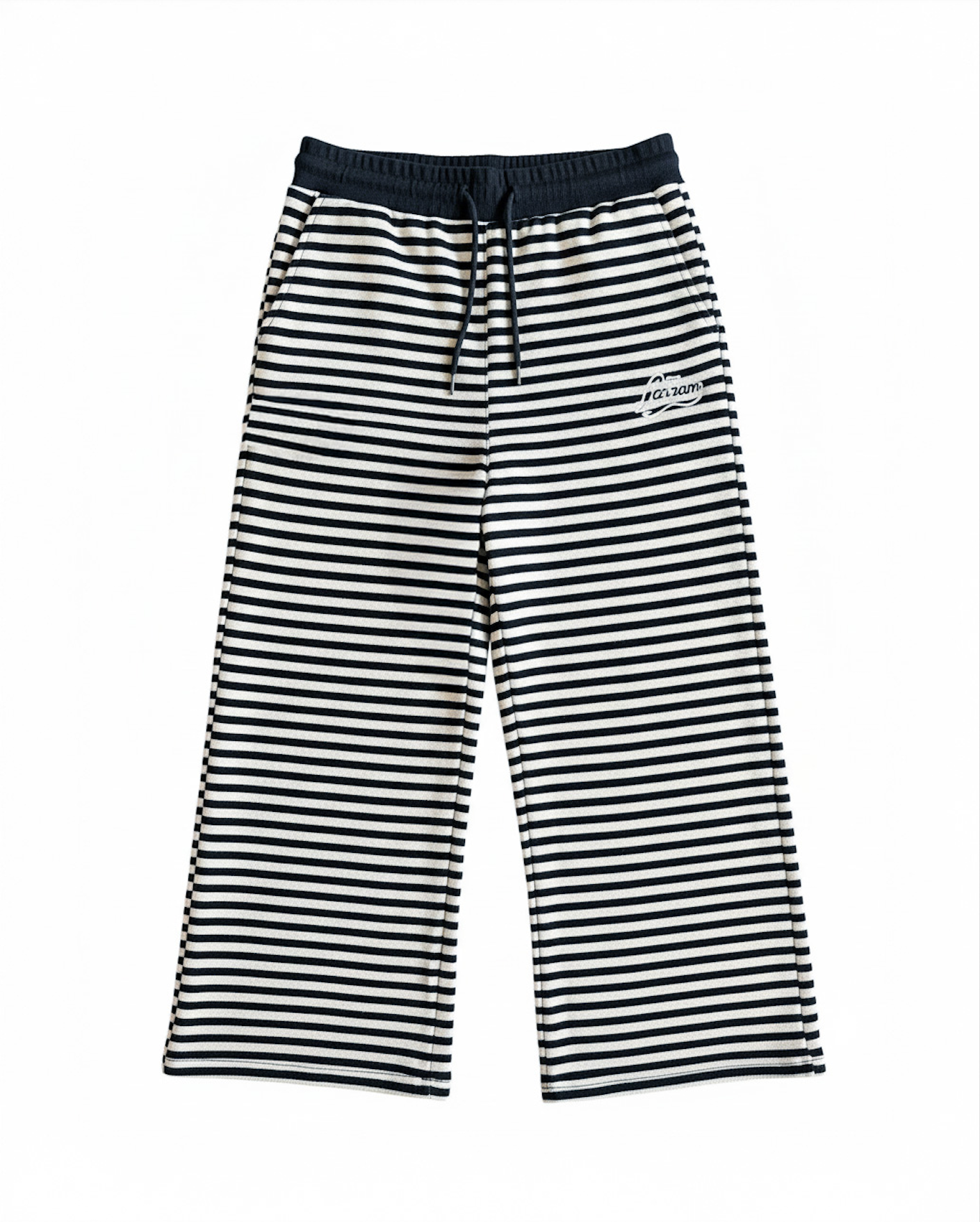 striped pants black/grey