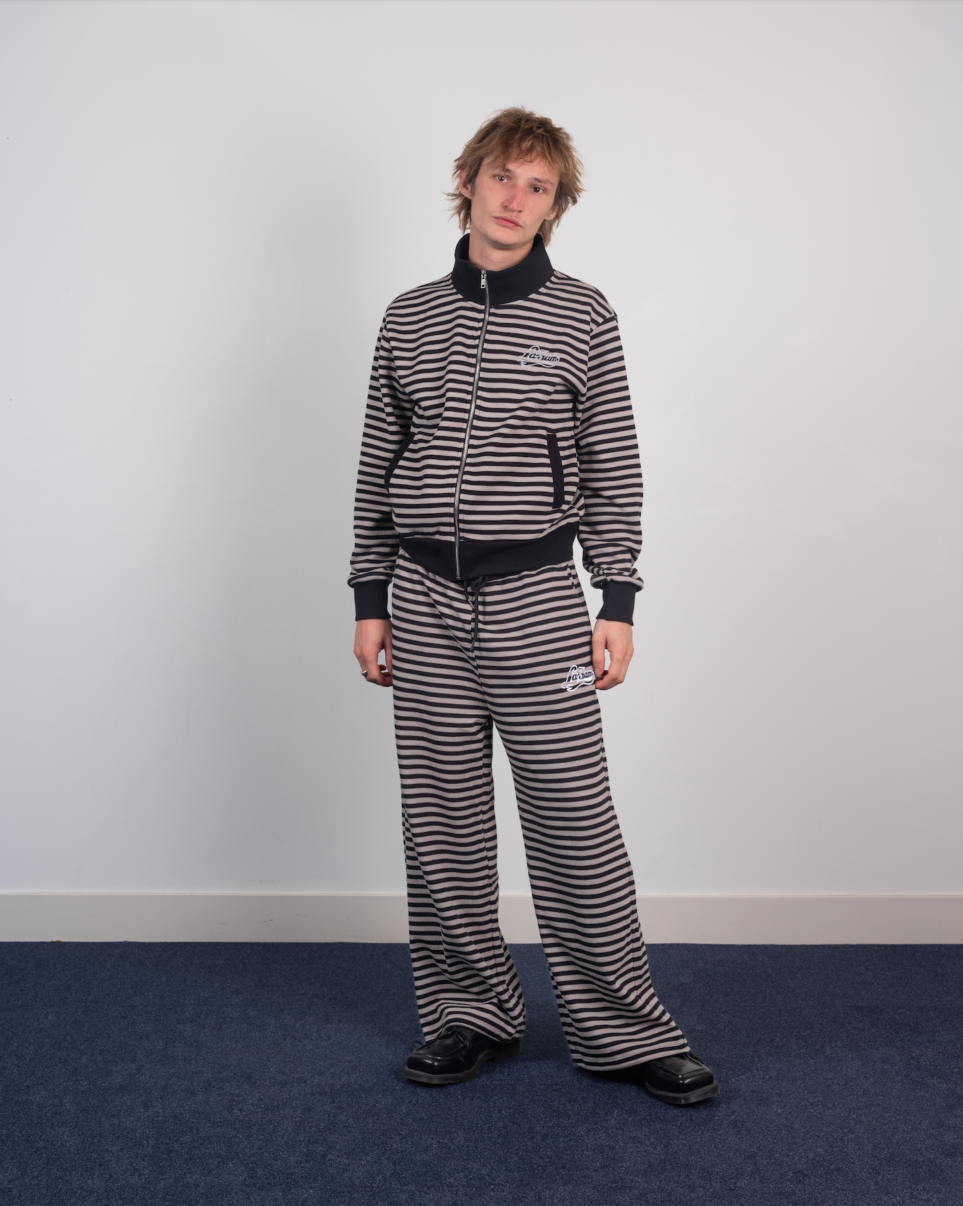 striped zipper black/grey