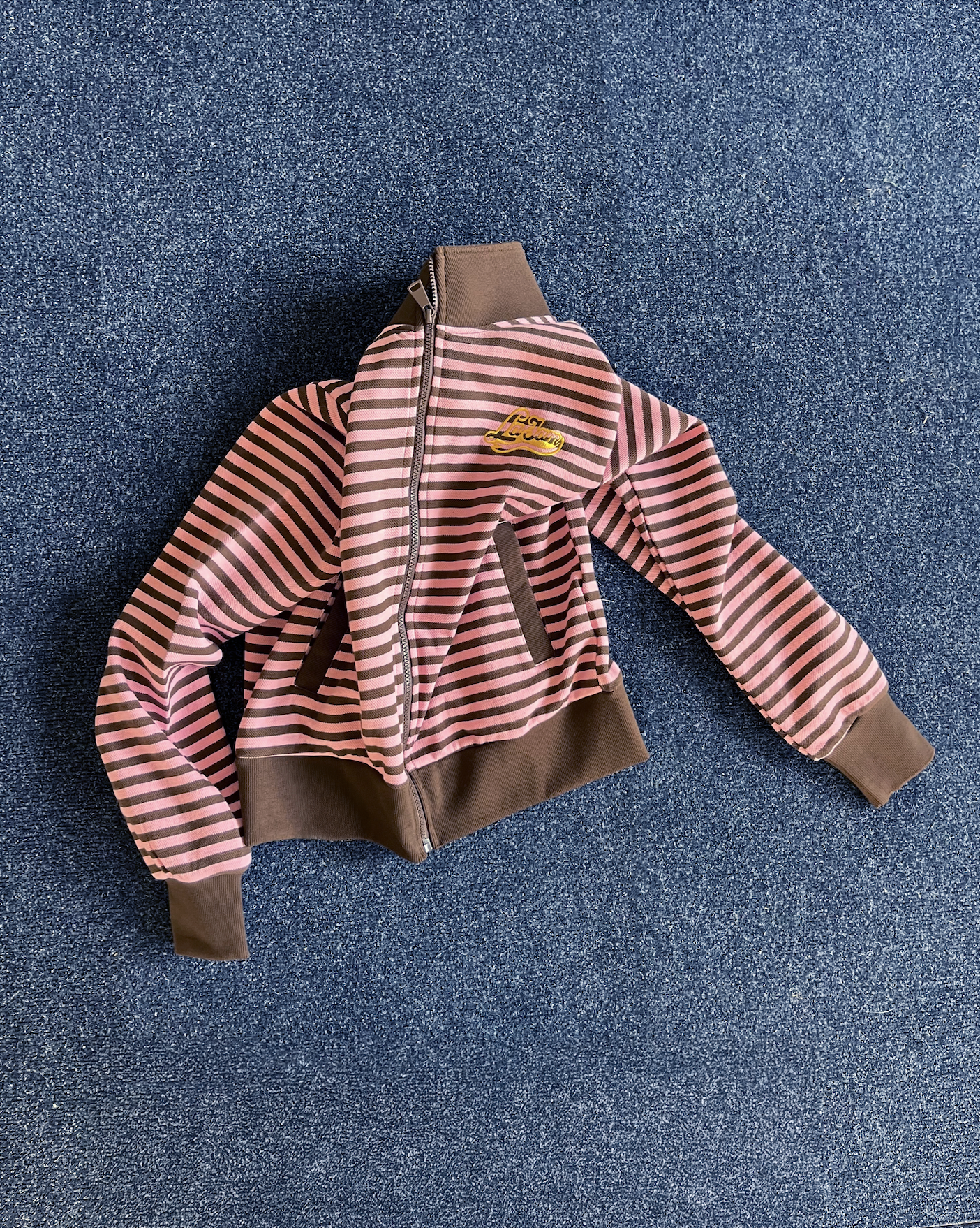 striped zipper pink/brown