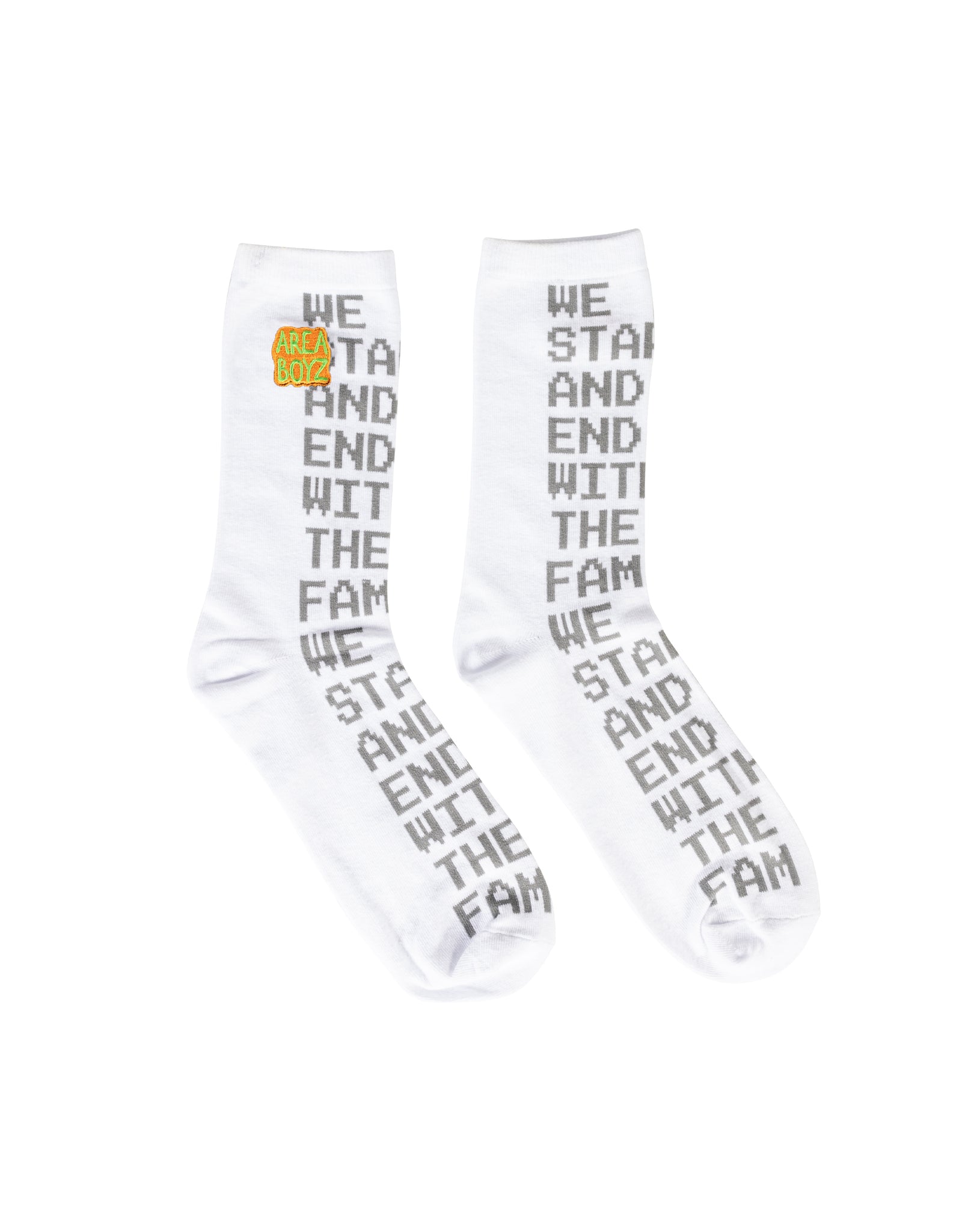 AREA BOYZ X LA FAM WHITE SOCKS