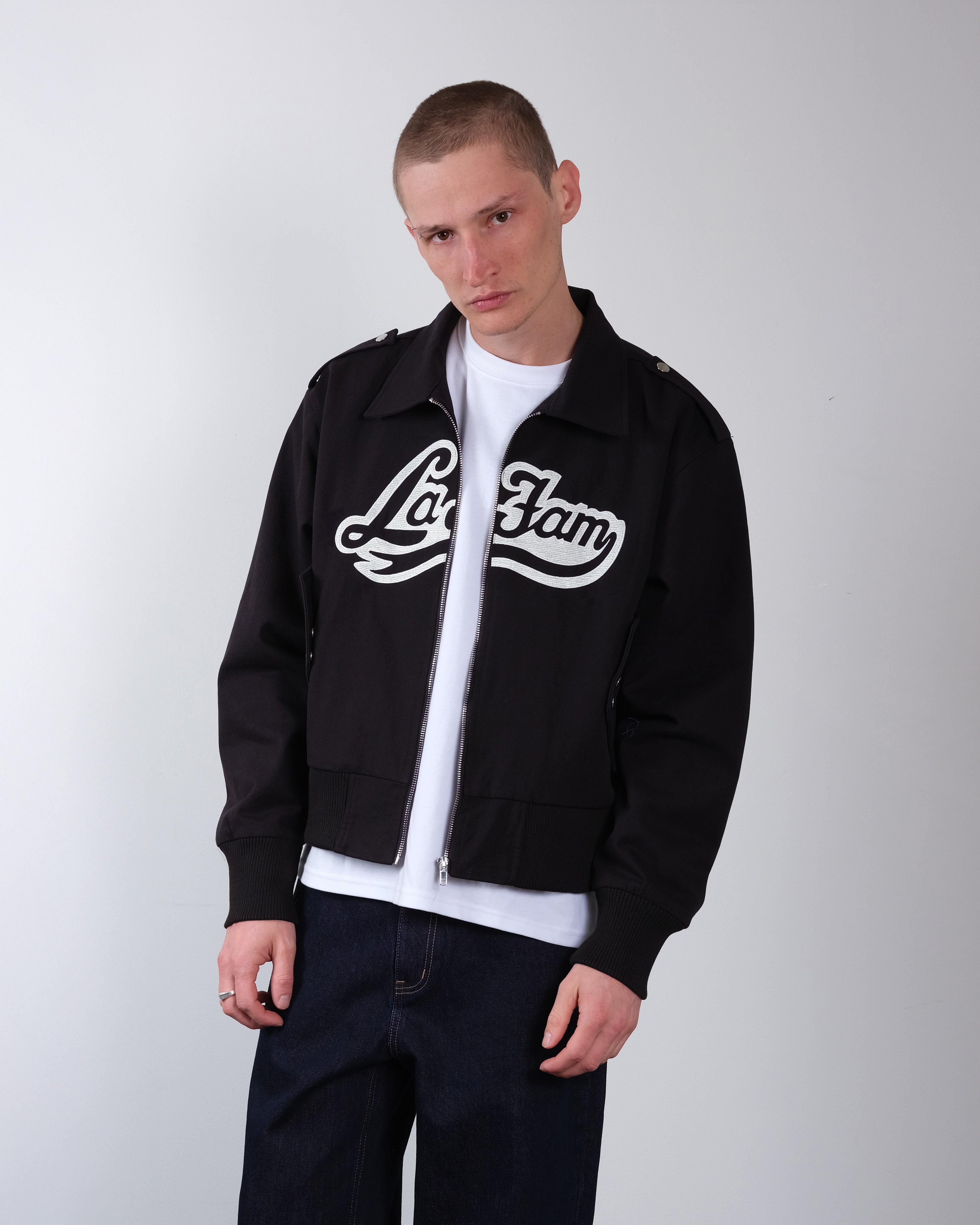 Team Varsity Jacket black – La Fam