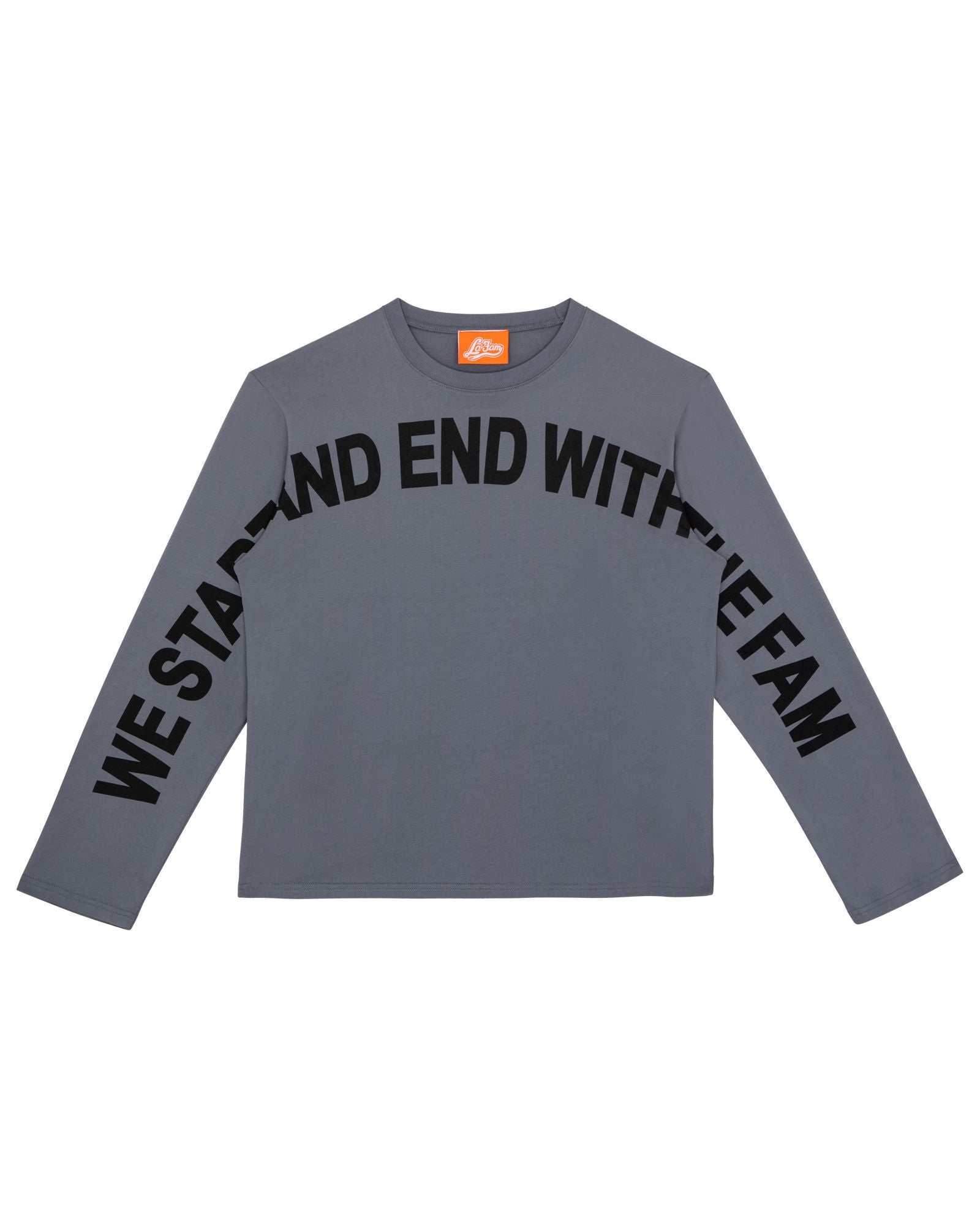 we start and end with the fam long sleeve grey