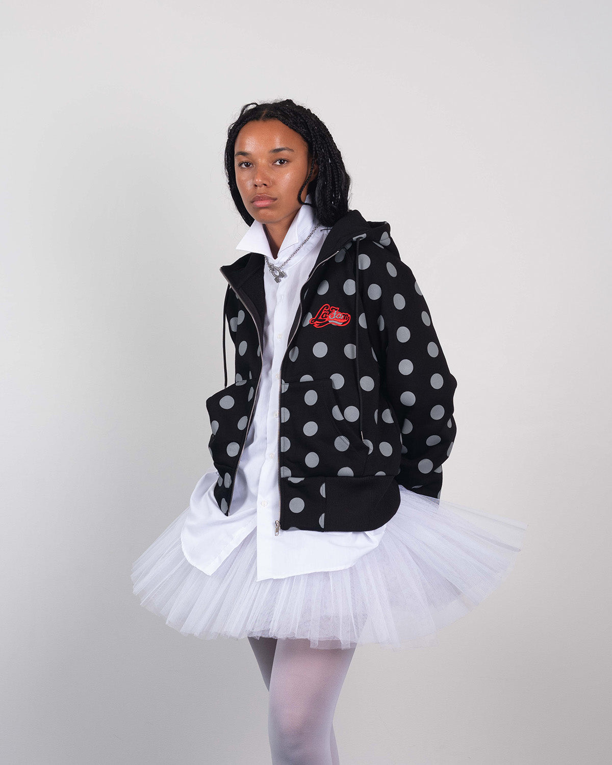 polka dots zipper black – La Fam