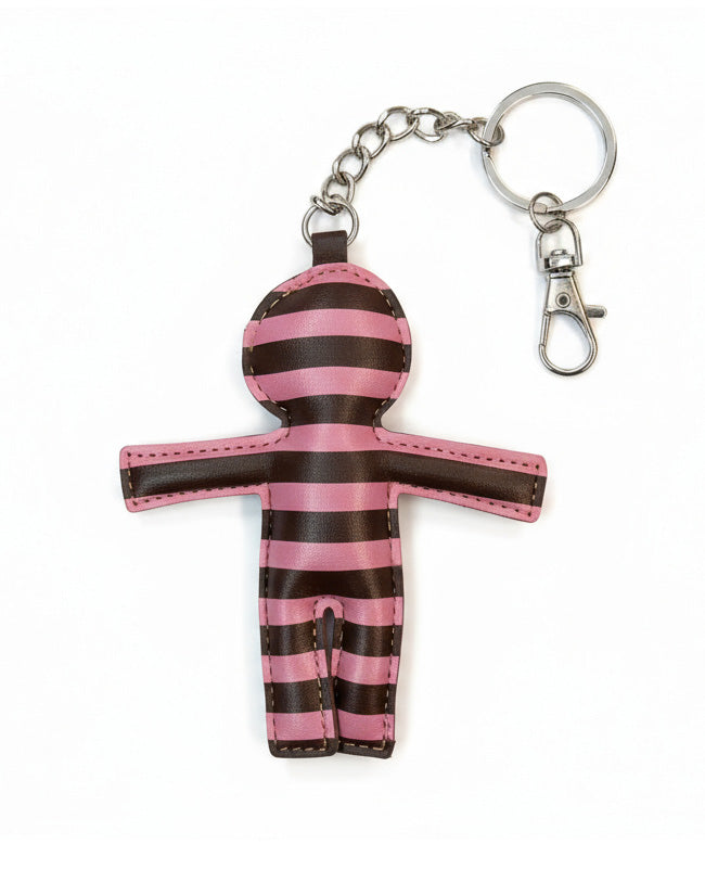 Rico keychain striped pink/brown