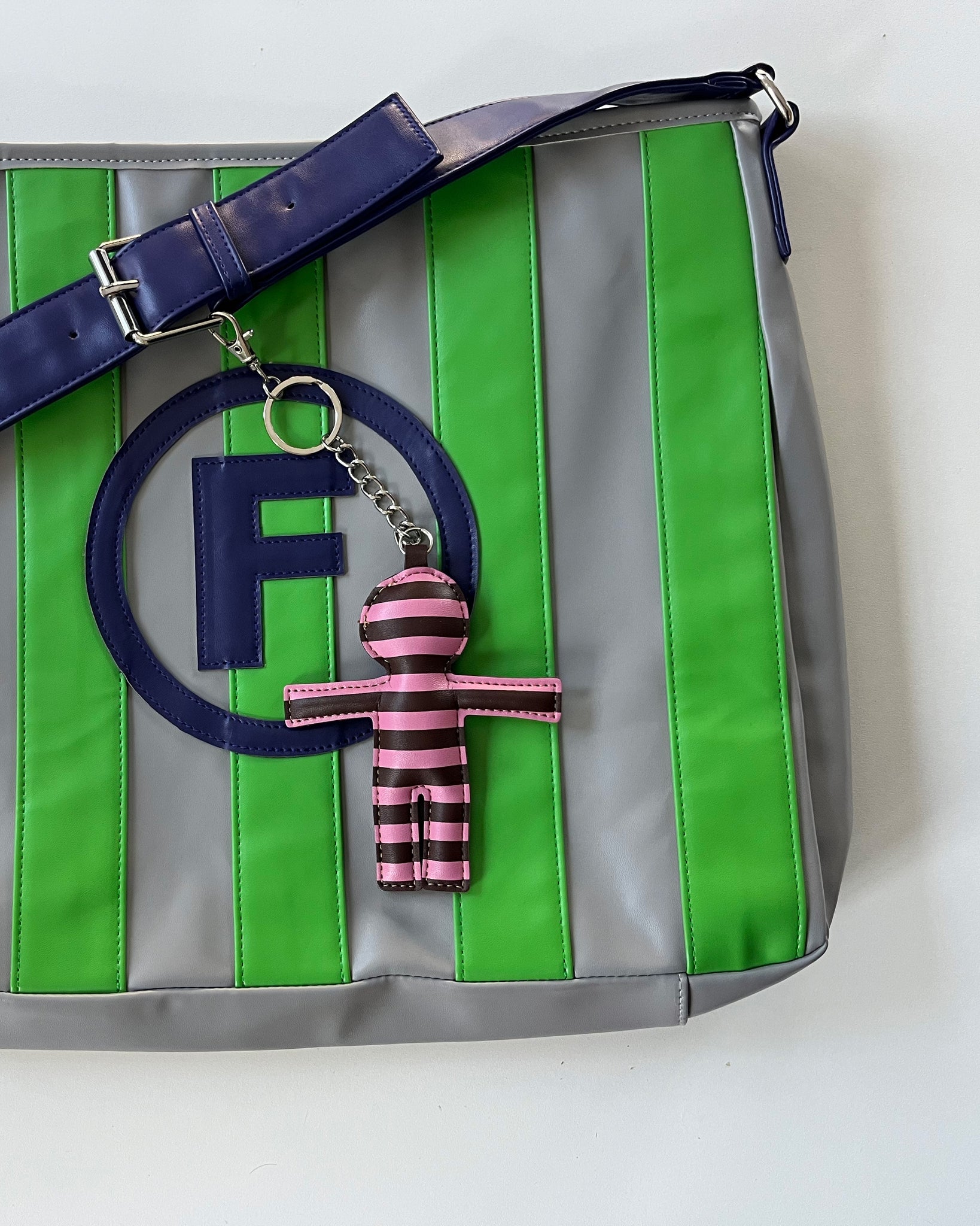 Rico keychain striped pink/brown